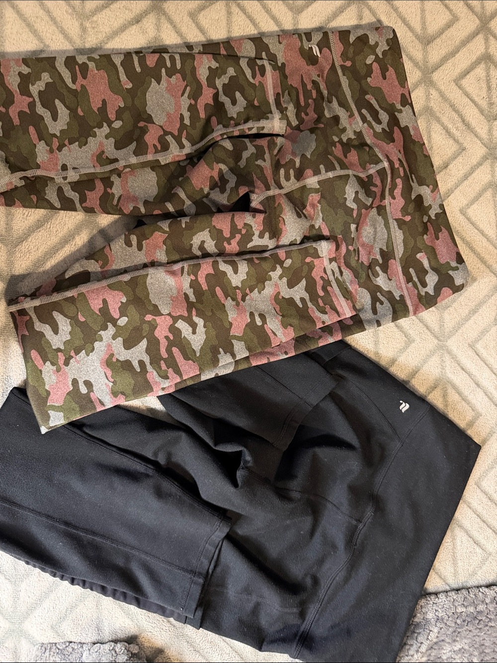 Fabletics Pink Olive Camo High-Rise Leggings